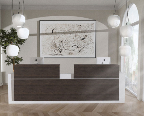 Diseño de mobiliario de espacio de trabajo para inmobiliaria en Madrid
