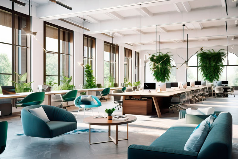 oficina moderna con plantas